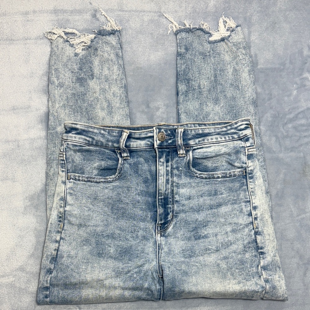 American Eagle Highest Rise Jegging Crop Light Blue Jeans - Picture 6 of 14
